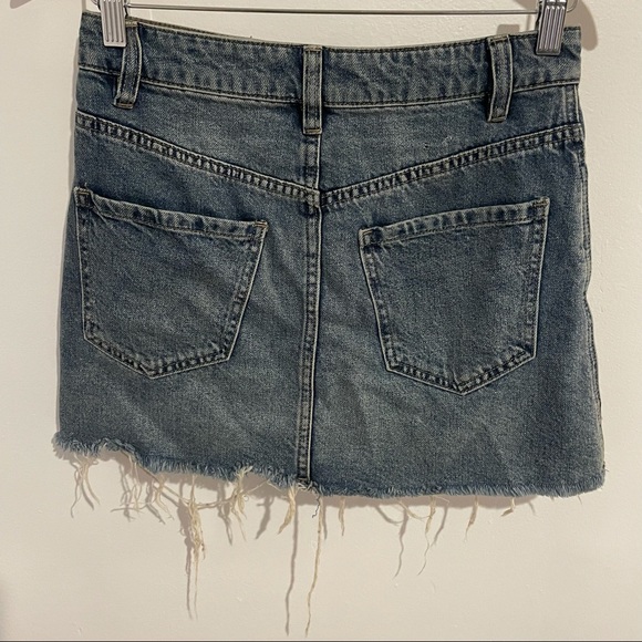 Free People We The Free Zip It Up O-Ring Denim Mini Skirt Sz 24 - Picture 6 of 8